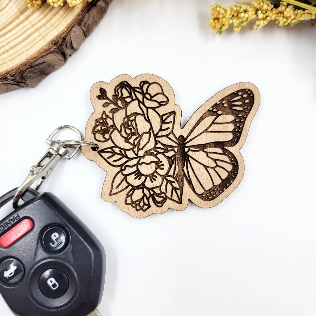 Floral Butterfly keychain