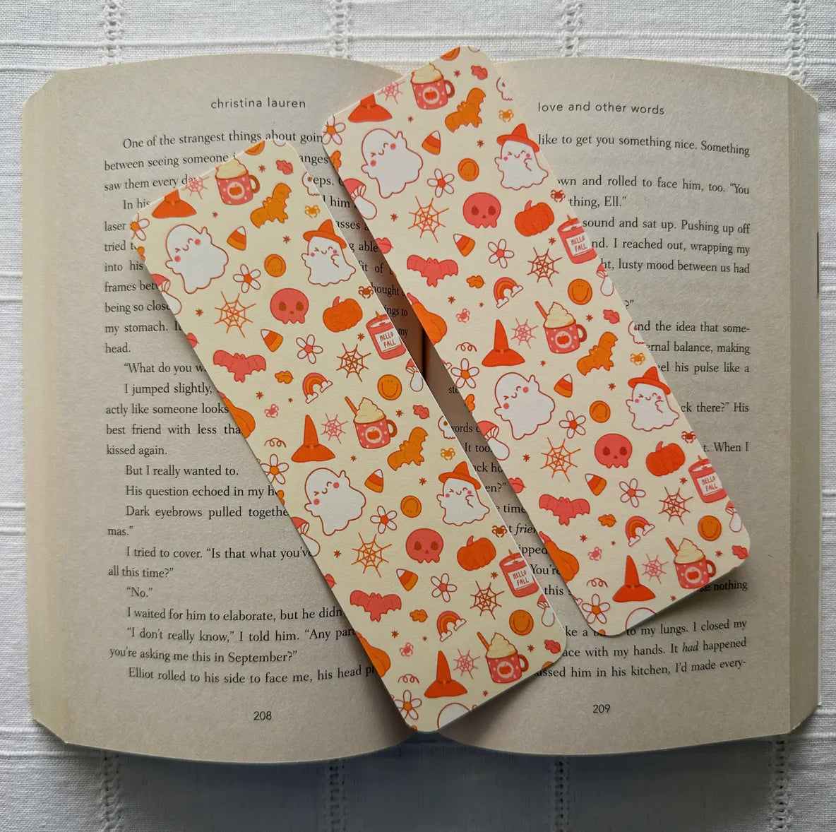 Fall Ghosts and Pumpkins Bookish Bookmark