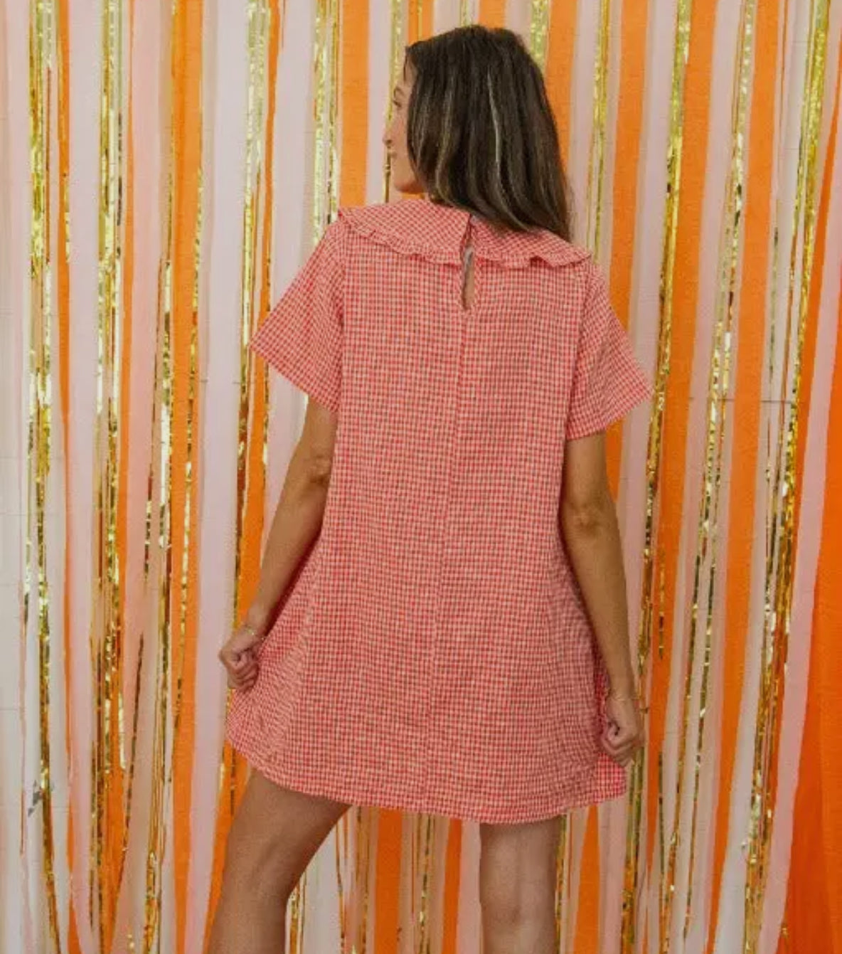 Orange Gingham Dress
