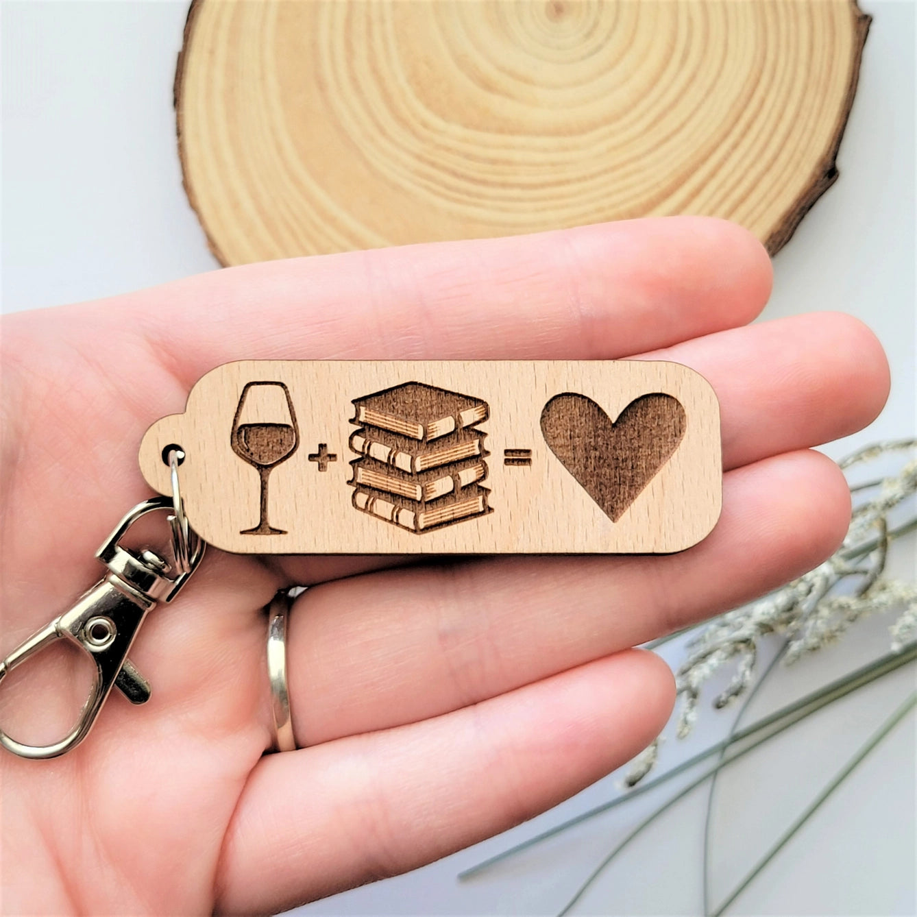 Wine and Book lovers keychain