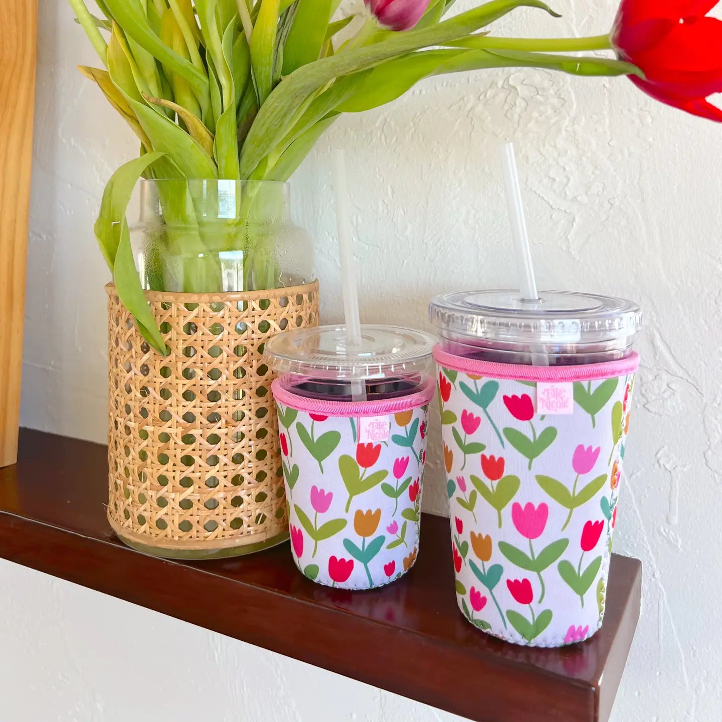 Coffee Cup Cover - Tulip - Iced Coffee Sleeve 24 ounce
