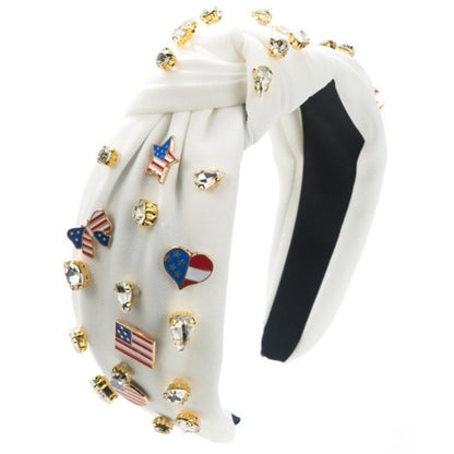 4TH of July Flag Star Rhinestone Stud Headband