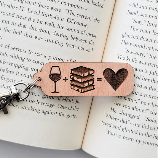 Wine and Book lovers keychain