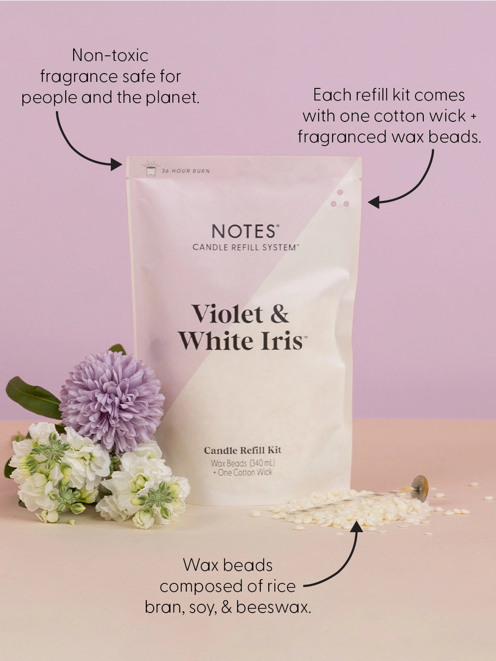 Violet & White Iris | Candle Refill
