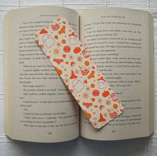 Fall Ghosts and Pumpkins Bookish Bookmark