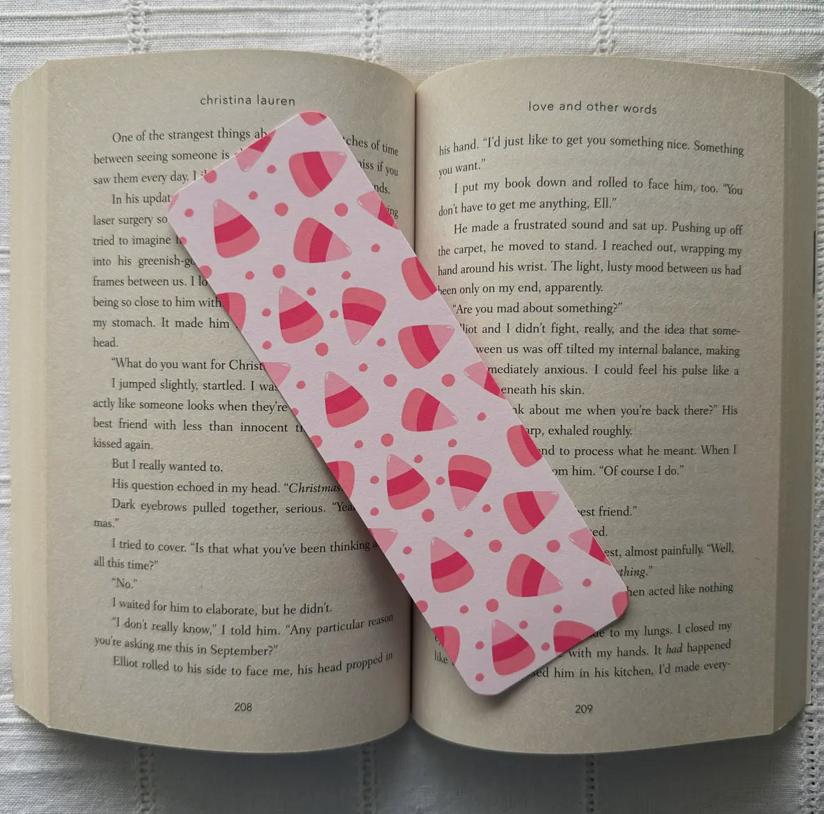 Pink fall leaves Bookish Bookmark
