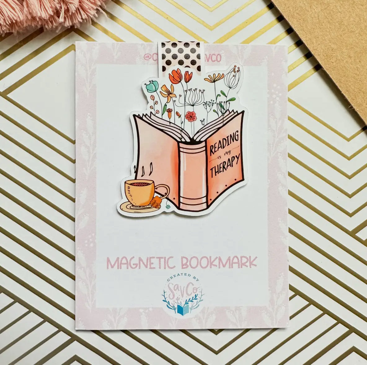 Reading is my therapy Magnetic Bookmark