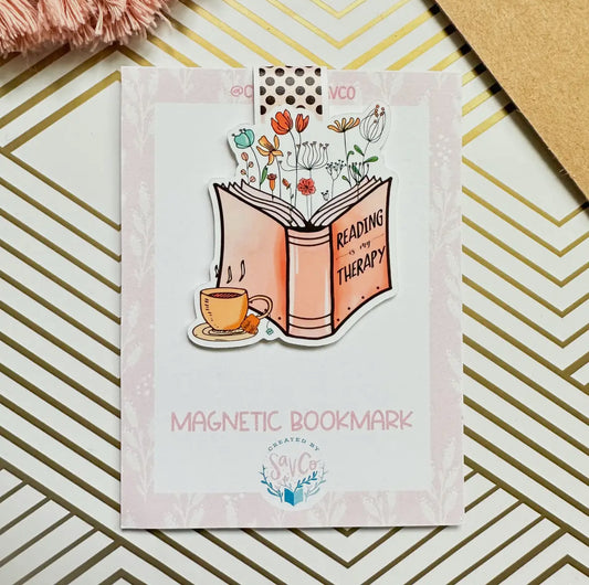 Reading is my therapy Magnetic Bookmark