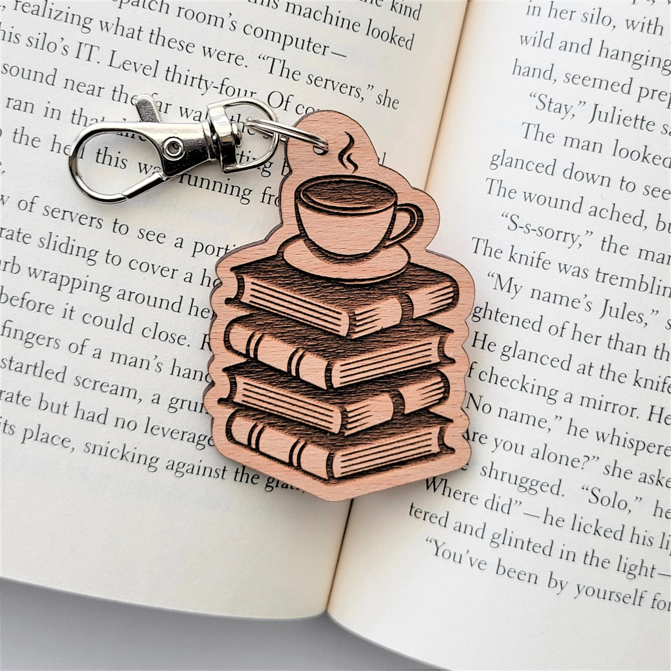 Coffee and Book keychain
