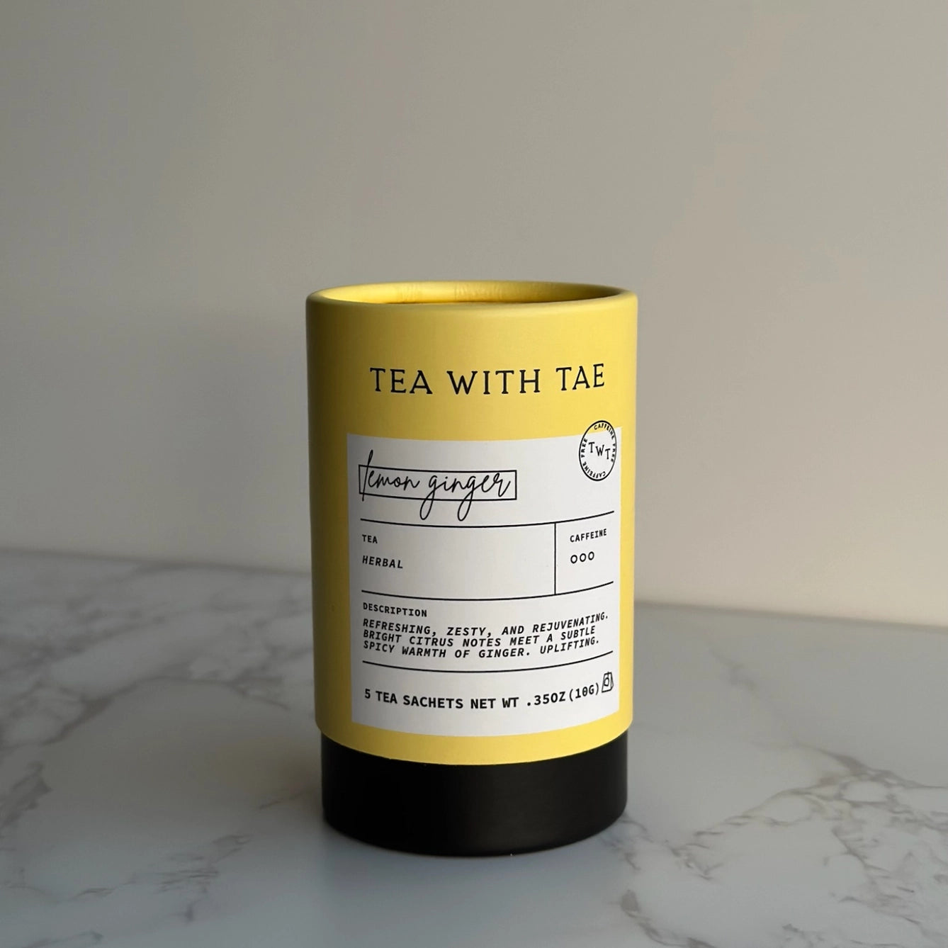 Lemon Ginger Herbal Mini Tube Gift (5 Tea Bags)