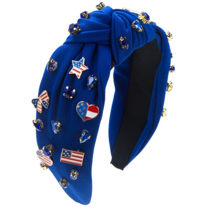4TH of July Flag Star Rhinestone Stud Headband