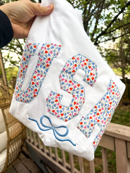 USA Embroidered Tee | Fourth of July