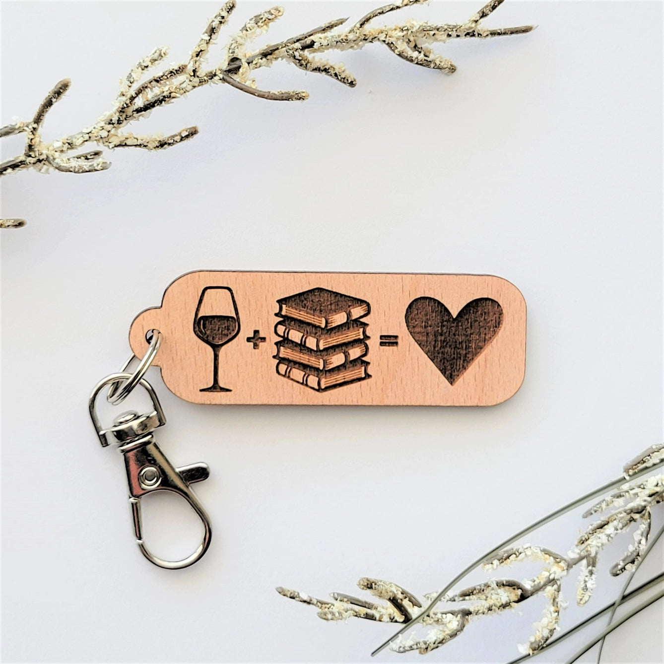 Wine and Book lovers keychain